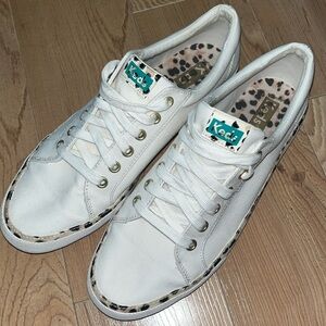 Keds Jump Kick Leopard Cream Sneakers Size 9.5